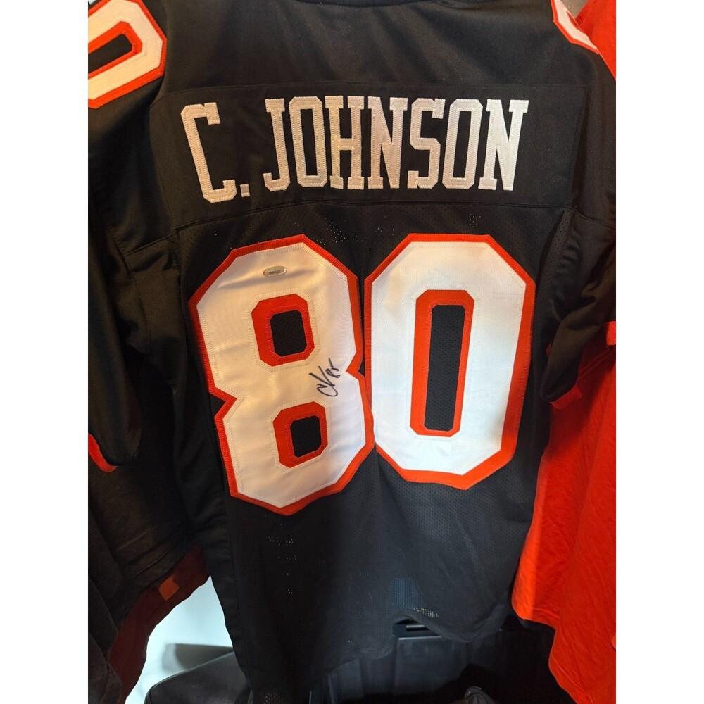 CHAD JOHNSON SIGNED OREGON STATE BEAVERS #80 BLACK JERSEY Tristar Authentication